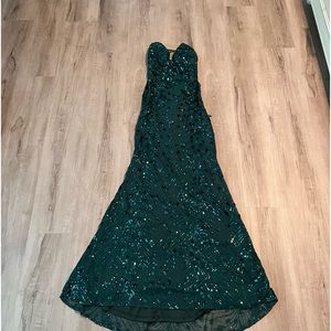 Lulu's Teal Sequin Backless Dress
